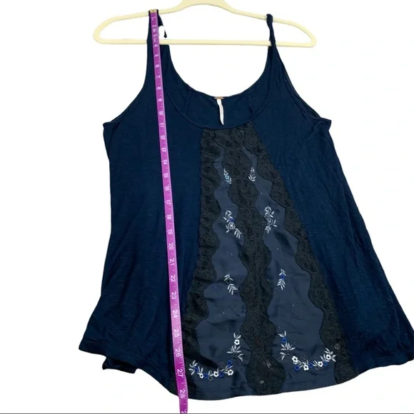 Free People Lace Front Tank | Black & Blue | Women’s Medium - Picture 8 of 9